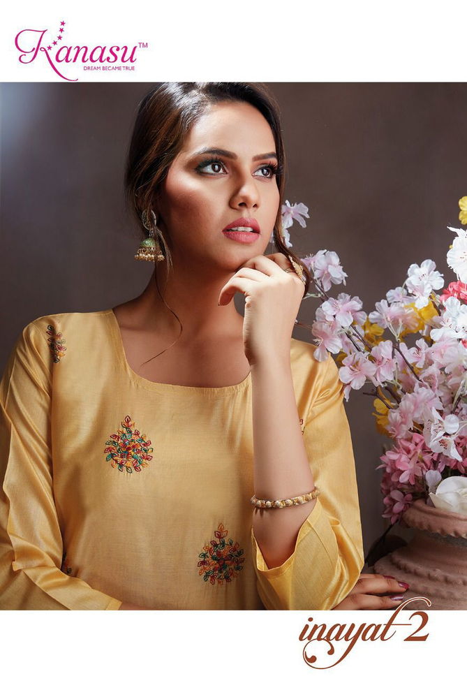 Kanasu Inayat 2 Silk Latest Fancy Wear Kurti With Bottom Latest Collection